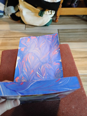Book with marbled edge and separate paper